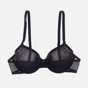 CUUP Demi Bra Spacer Mesh Black Underwire Lightweight Support Comfort 36DDD/ 36F